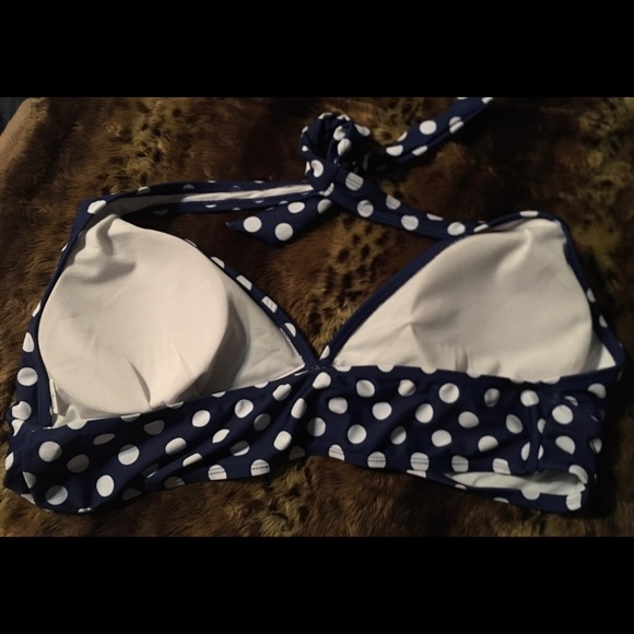 Bathing Suit TOP Size 4X Royal Blue w/Polka Dots NEW Pool Beach Swimsuit! - Picture 4 of 5